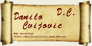 Danilo Cvijović vizit kartica